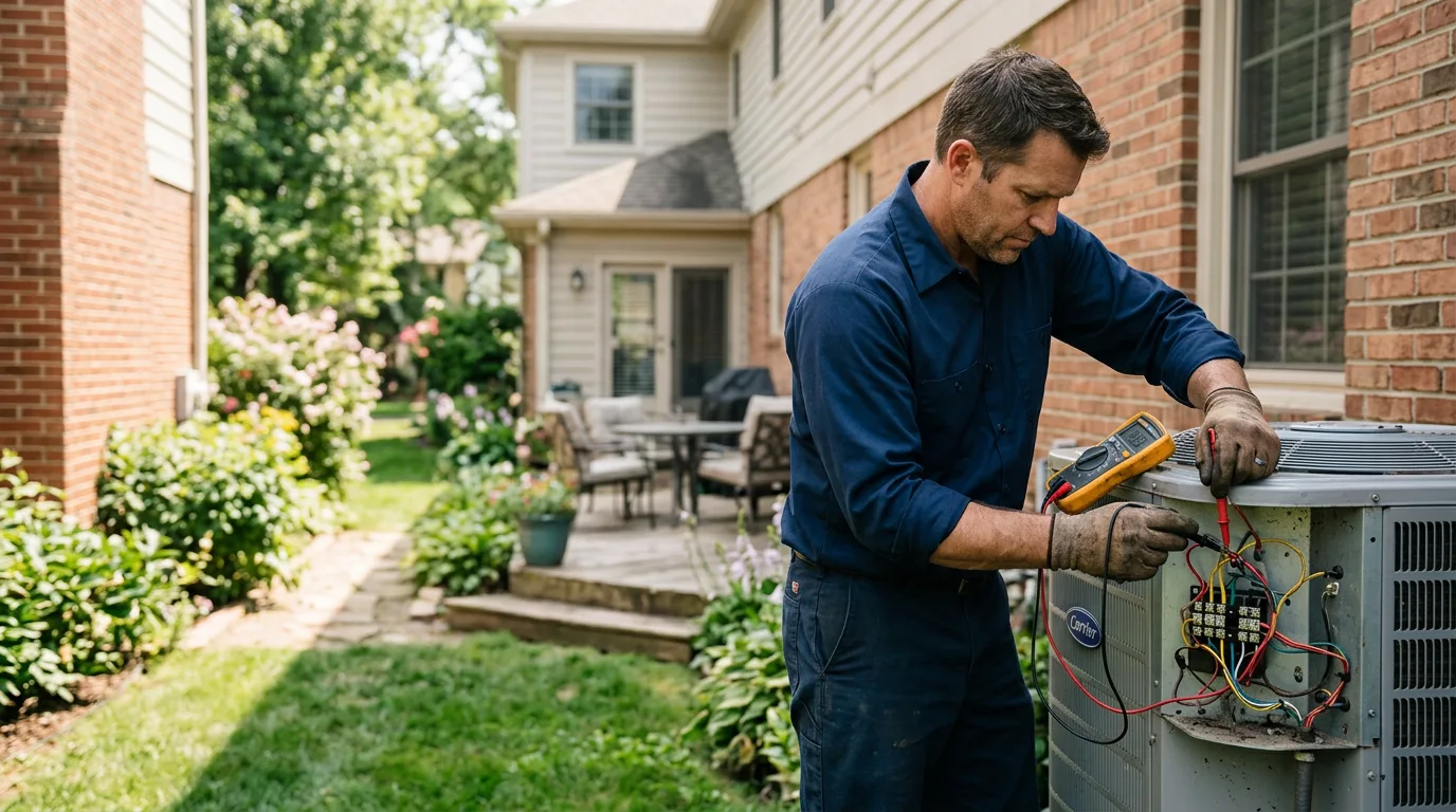 HVAC technician working near Unionville Center, OH